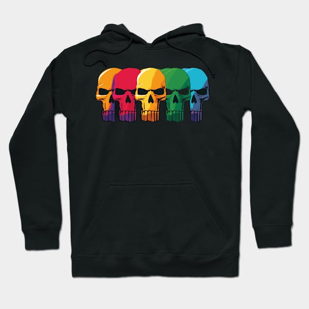 Colorful skulls Hoodie by Pixy Official